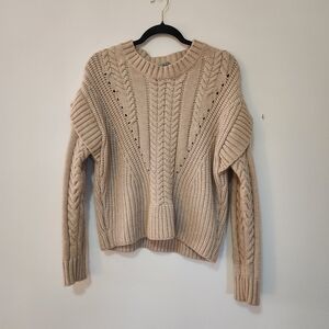 Women's Cream Cable Knit Sweater